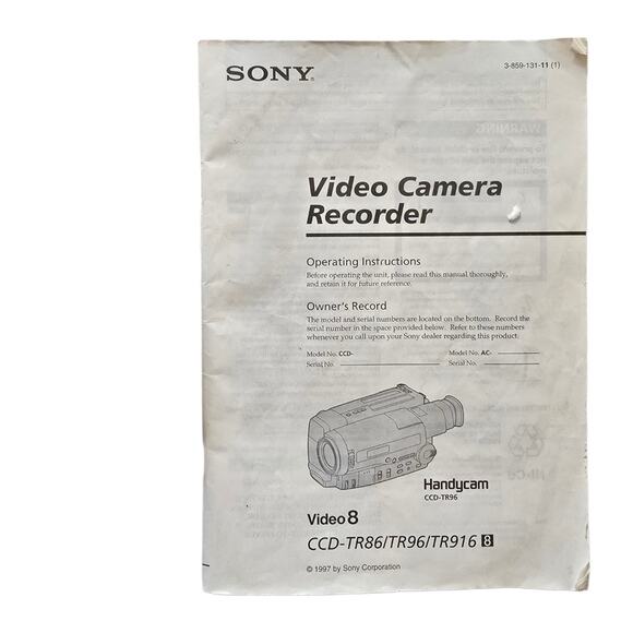 Sony Handycam Video 8 CCD-TR86 30x Digital Zoom UNTESTED FOR PARTS ONLY - Picture 8 of 8